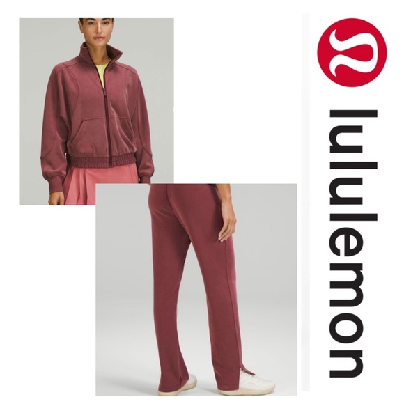 💕 SET! 💕NEWLuLulemonBrushed Softstreme Full Zip Jacket & HR Pant (31)